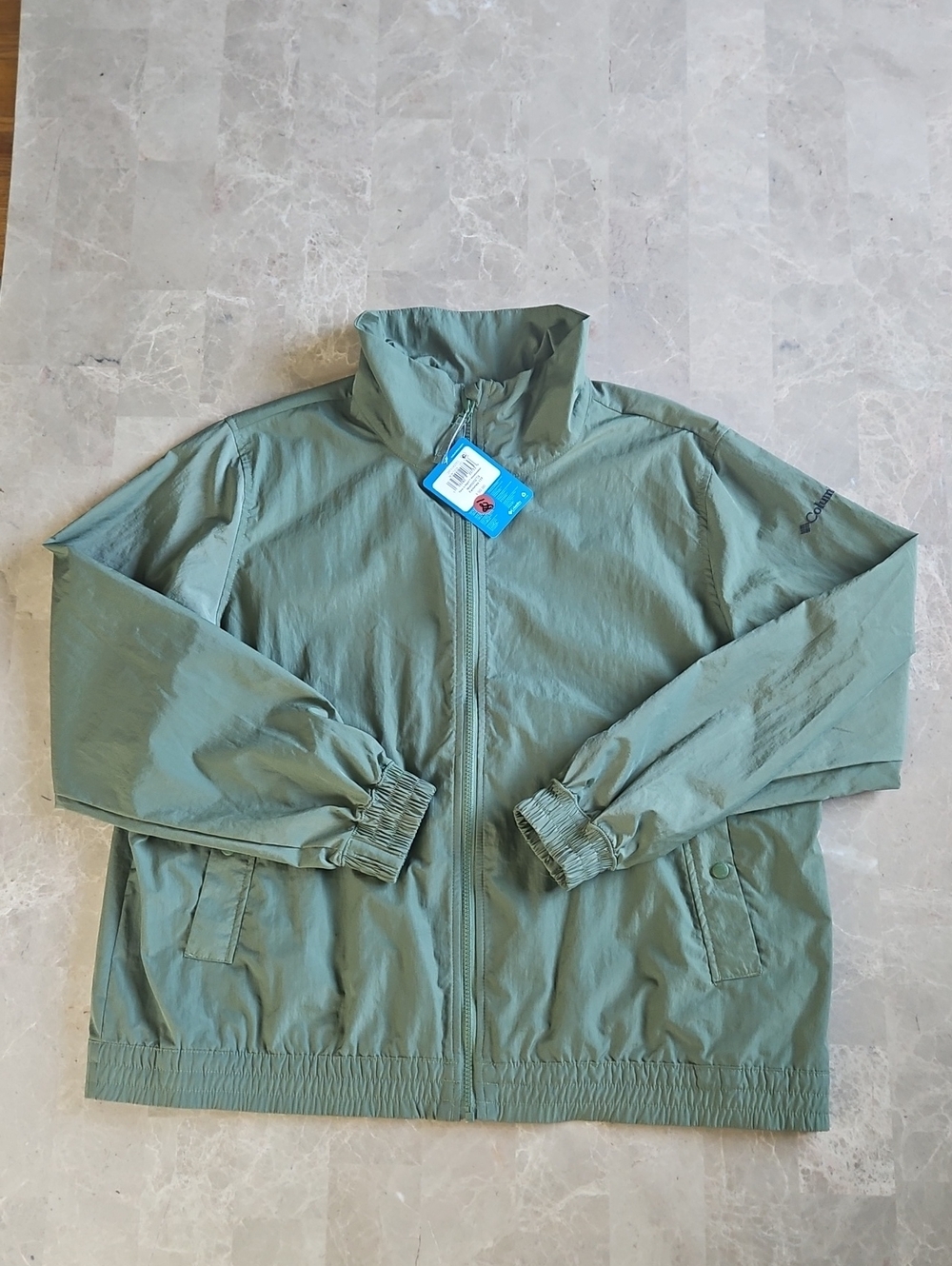 Awesome Columbia Womens Time Is Right Olive Green Windbreaker Jacket 1X